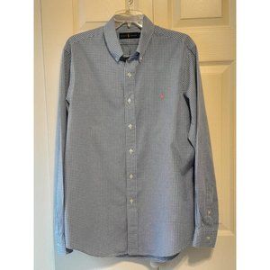 Men's Ralph Lauren Checked Button Down Dress Shirt L